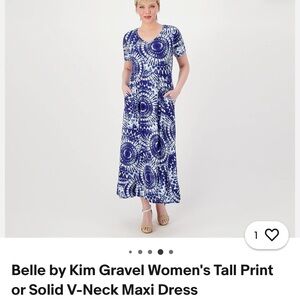 Belle by Kim Gravel Blue and White V-Neck dress Plus size 4X